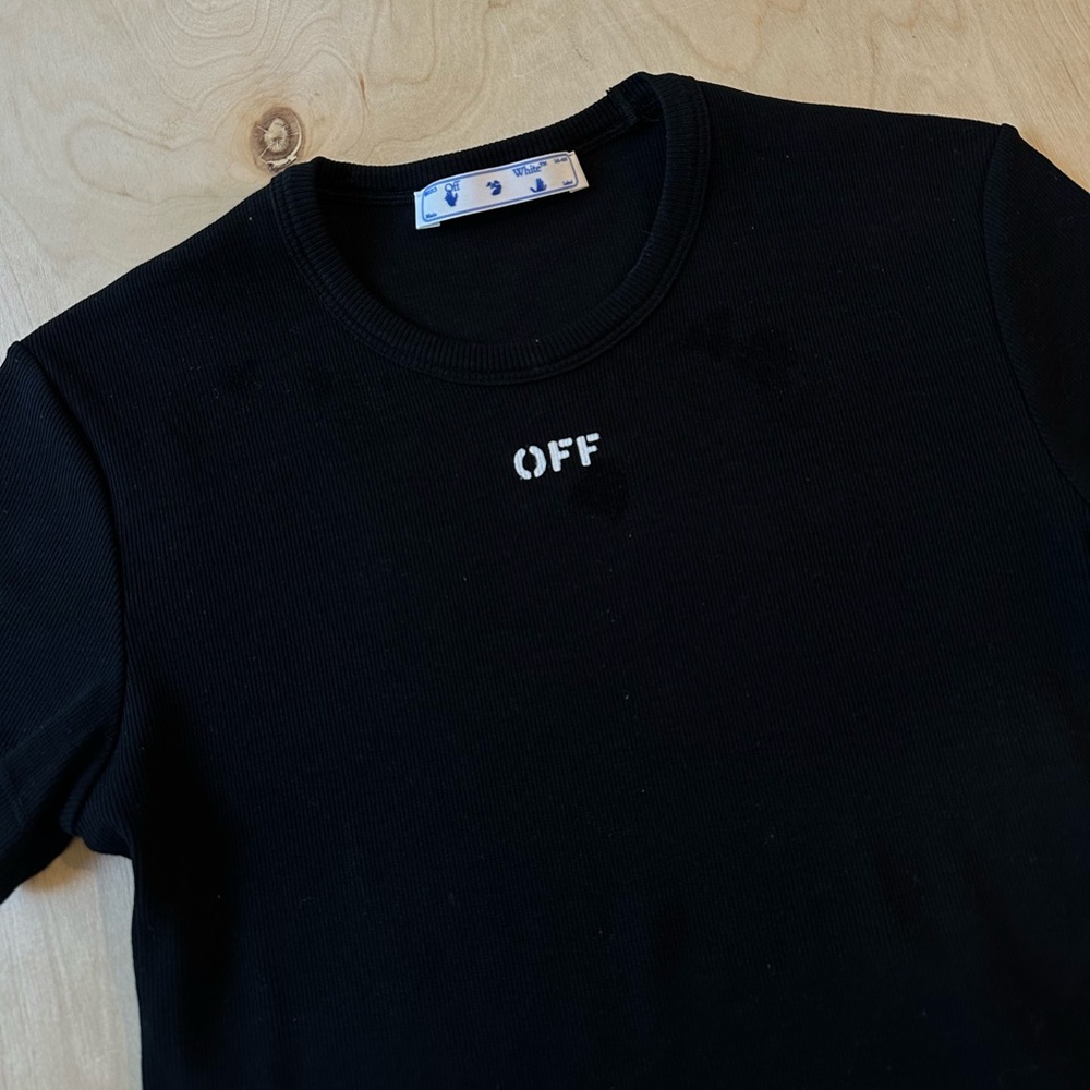 Off White Basic Ribbed Shirt